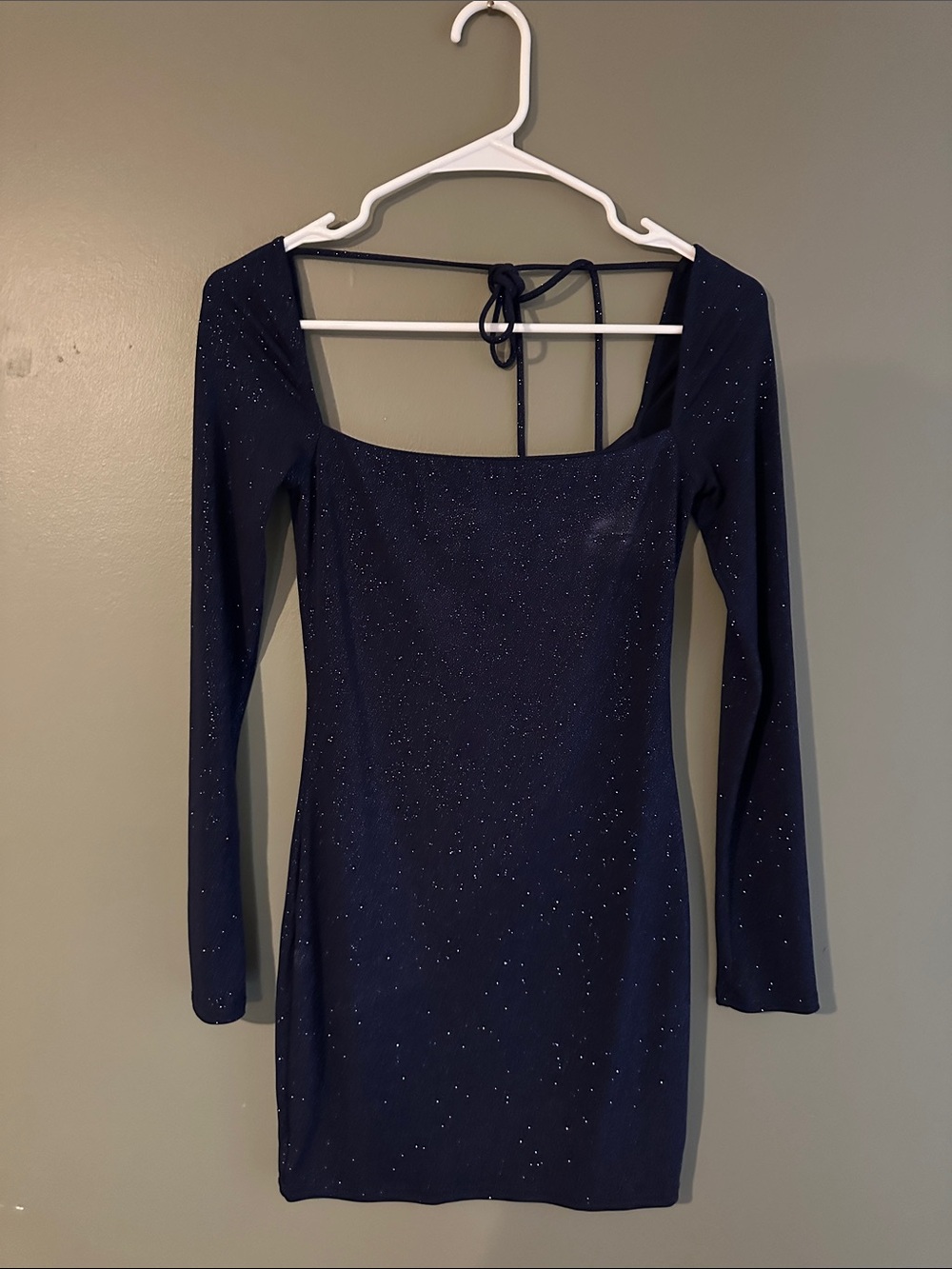 Lucy in the Sky Navy Sparkle Long-Sleeve Bodycon Dress
